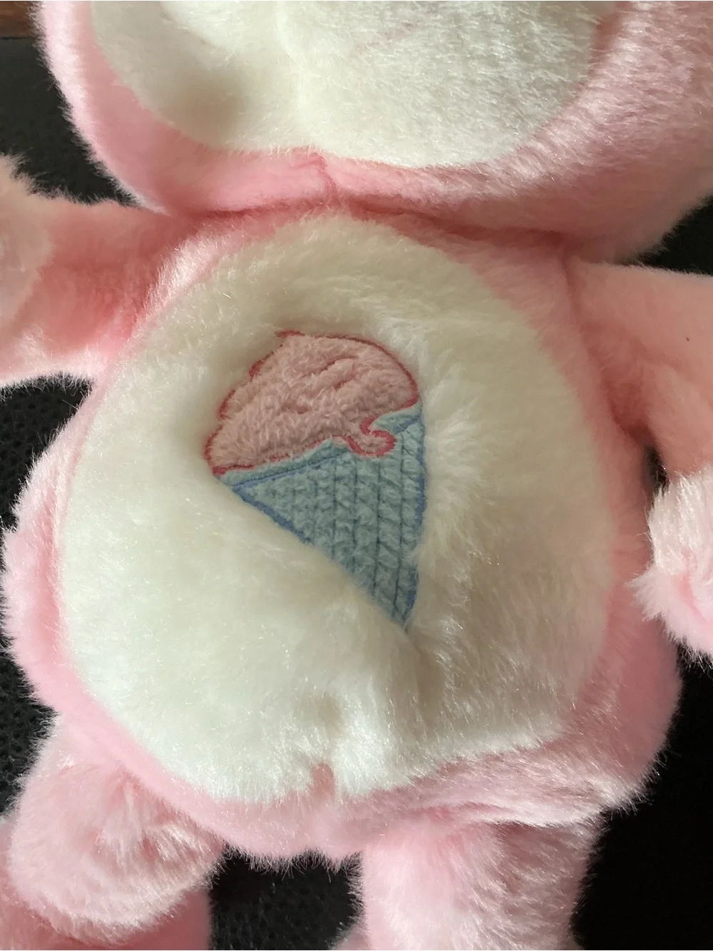 VTG Circus Circus Pink Ice Cream Cone Fakie Care Bear Plush Stuffed Animal